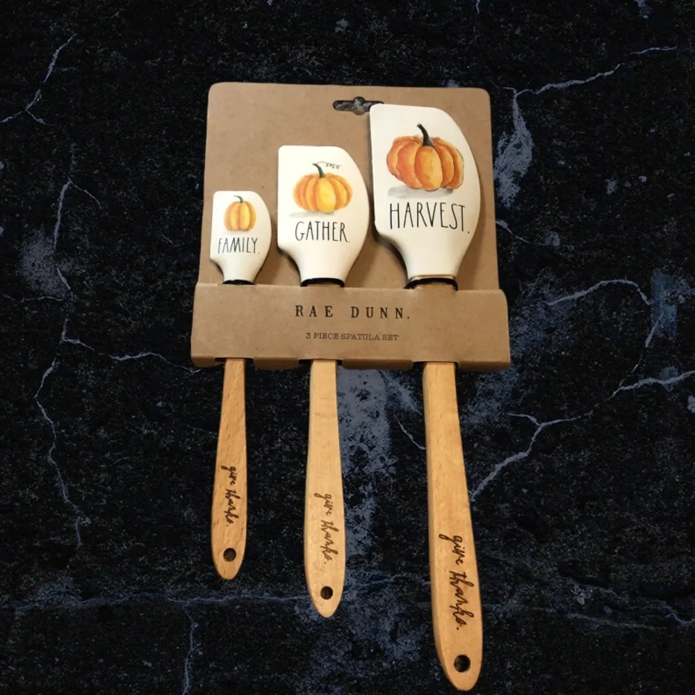 🆕 Rae Dunn Fall Pumpkin Spatula Set Of 3